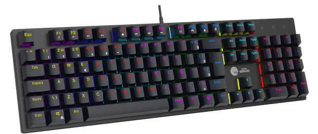 Teclado mecânico gamer ninja leap, switch blue, rainbow, abnt2