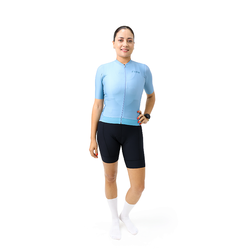 Jersey Performance Premium Azul Claro - Feminino - Ride Cycling