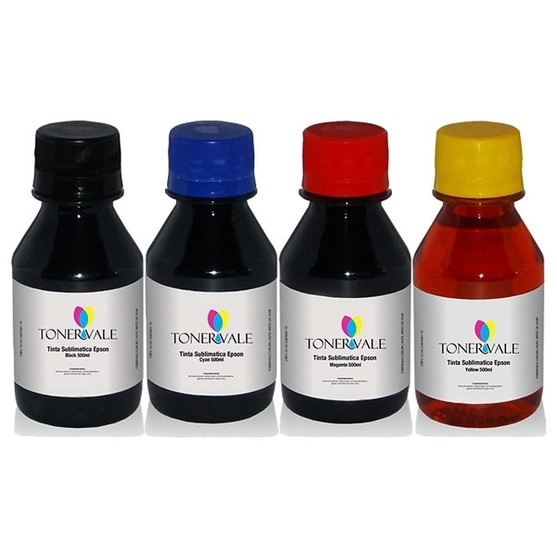 Kit 4 Tinta Para Bulk Ink Epson Universal Sublimática Cmyk De 500ml Toner Vale 7254