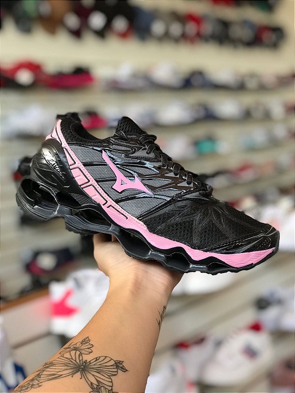 Wave Prophecy Azul E Rosa Mizuno Pro Azul Com Rosa Pro Cinza E