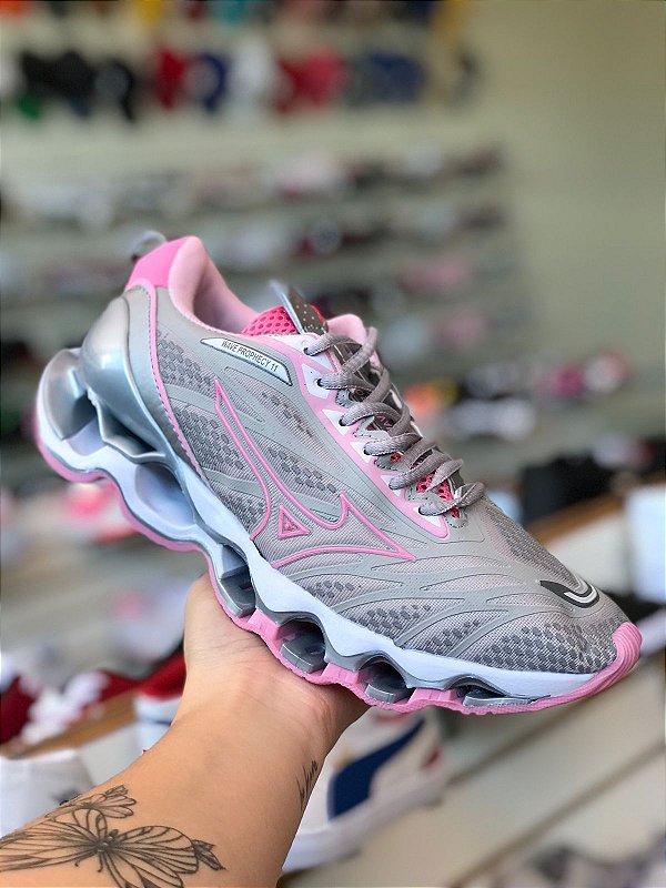 Mizuno Prophecy 11 Cinza e Rosa Moda Bras
