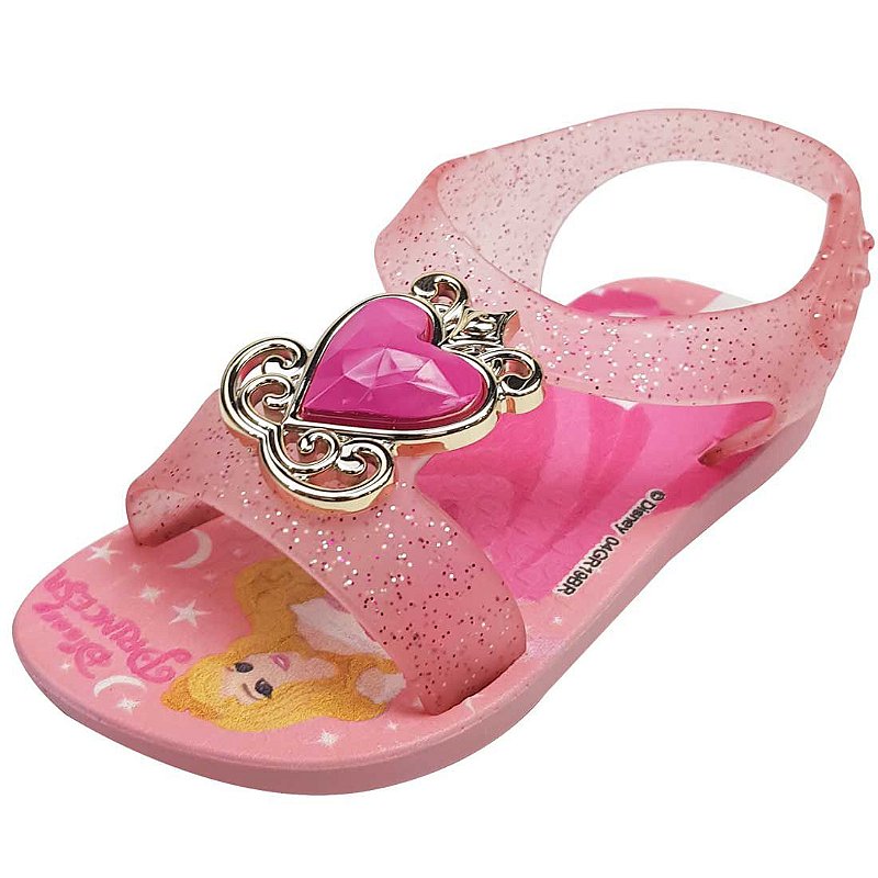 Sandália Baby Disney Princesa Rosa Bebê Glamour Pink