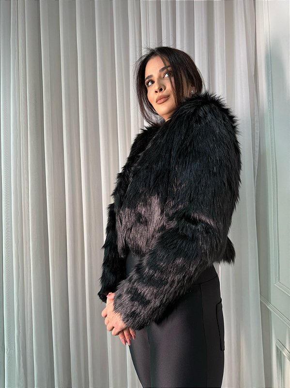 Casaco de Pele Paris Preto - Mariah Store