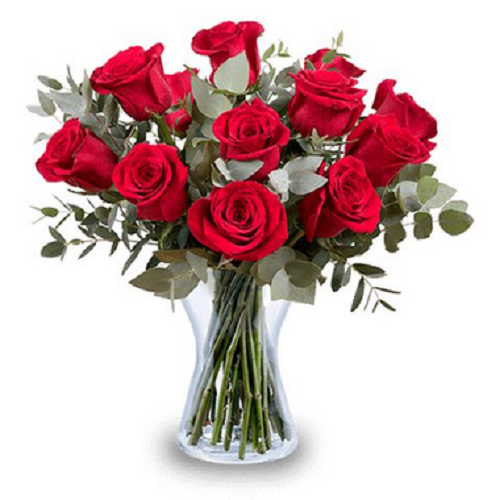 Buquê de 12 Rosas Colombianas Vermelhas