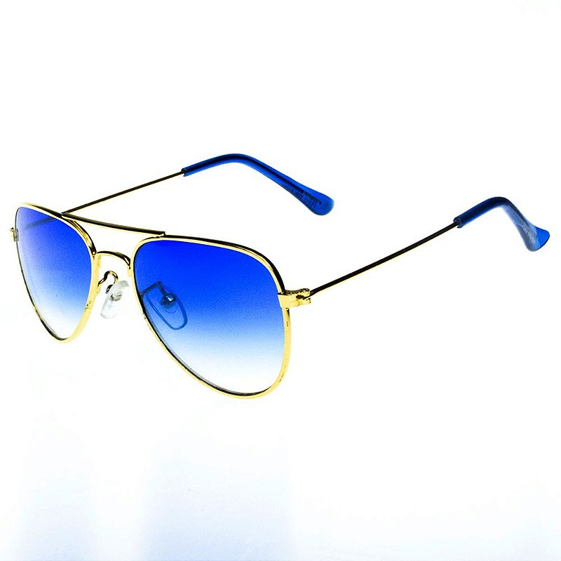 Óculos infantil zjim aviador dourado com lente degrade azul - Óculos de Sol  - Magazine Luiza