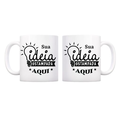 Caneca Branca Personalizada Foto Imagem Logo Arte