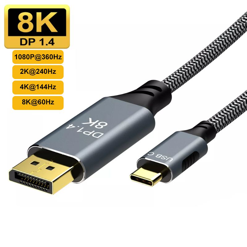 Cabo Usb C Para Displayport 4k 144hz E 8k 60hz Thunderbolt 3 | MercadoLivre