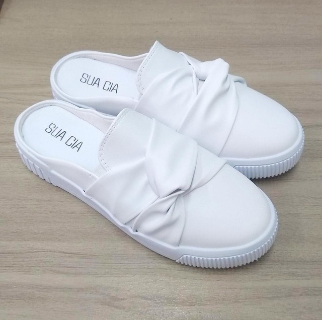 Tênis Mule Feminino Com Laço Napa Íris - 21 Branco - Kafifa Fashion -  Sapatos femininos que você vai amar!