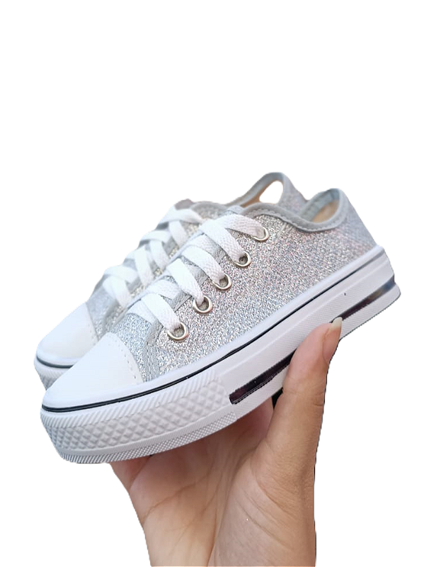 Tênis Infantil Com Glitter - Ss24 Prata