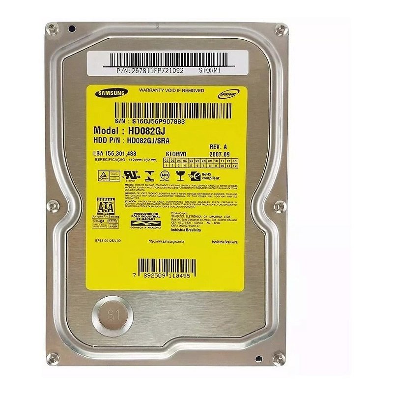 HD 80GB Sata - Computador | Art Solution Informática - ART