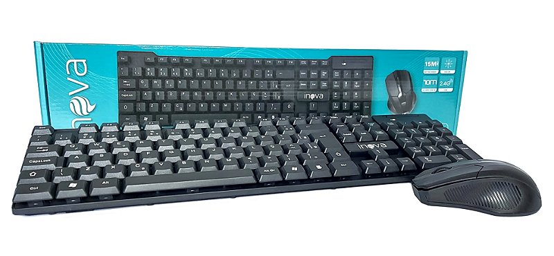 Kit Teclado e Mouse sem fio 2.4G Inova KEY-8388 - ART Solution
