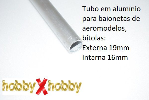 Tubo em alumínio para baionetas de aeromodelos 19mm