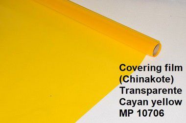 Chinakote amarelo transparente, entelagem de aeros, para entelagem de aeromodelos, overkote, monokote,