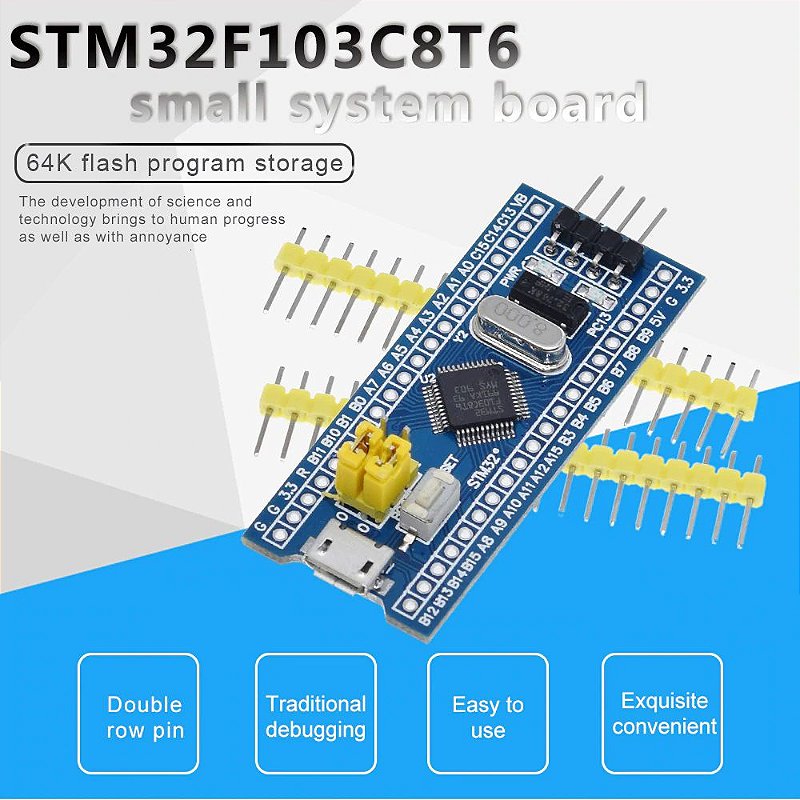 Módulo de placa de desenvolvimento, sistema mínimo, placa de desenvolvimento, módulo STM32F103C8T6 ARM STM32 para Arduino