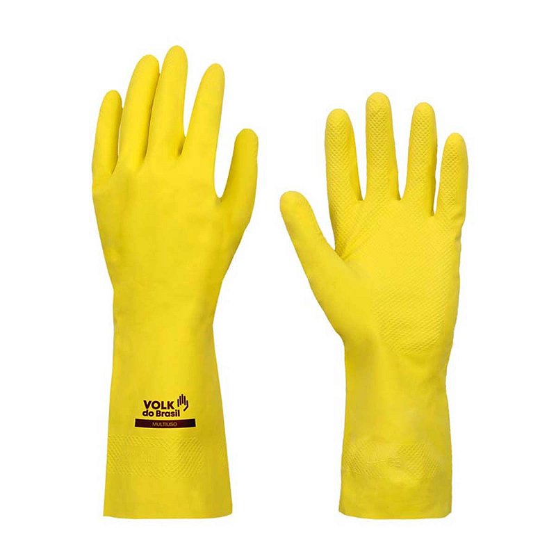 Luvas amarelas de proteção