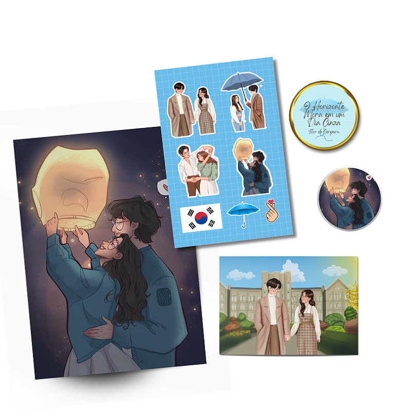 Kit Exclusivo - Itens de papelaria Horizonte + velinha aromática  (LIMITADO)