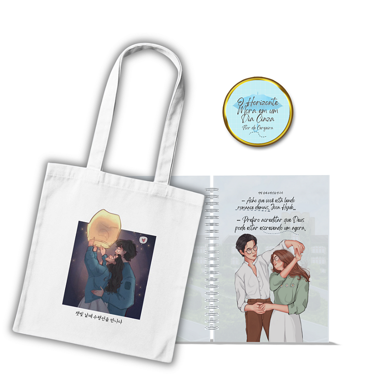 Kit Exclusivo - Caderno Horizonte + Ecobag  + vela aromática (LIMITADO)