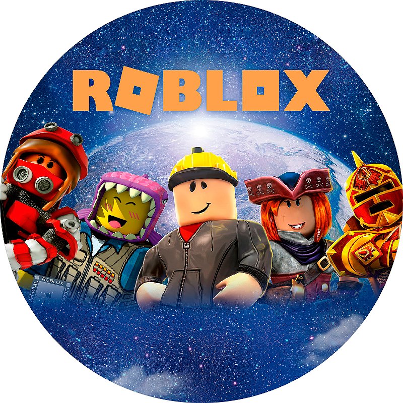 Painel de Festa em Tecido - Roblox Espaço Logo Laranja - Via Cores -  Paineis de Festa