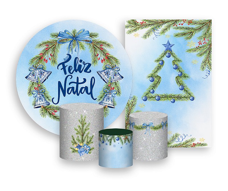 Capa Fundo Feliz Natal Com Elástico Decoração Natalina