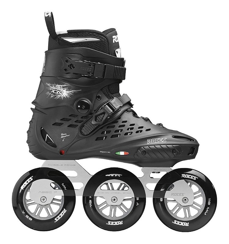Patins Roces PATINS INLINE ROCES X35 3X110 TIF - PRETO E PRATA - Brasil In Line
