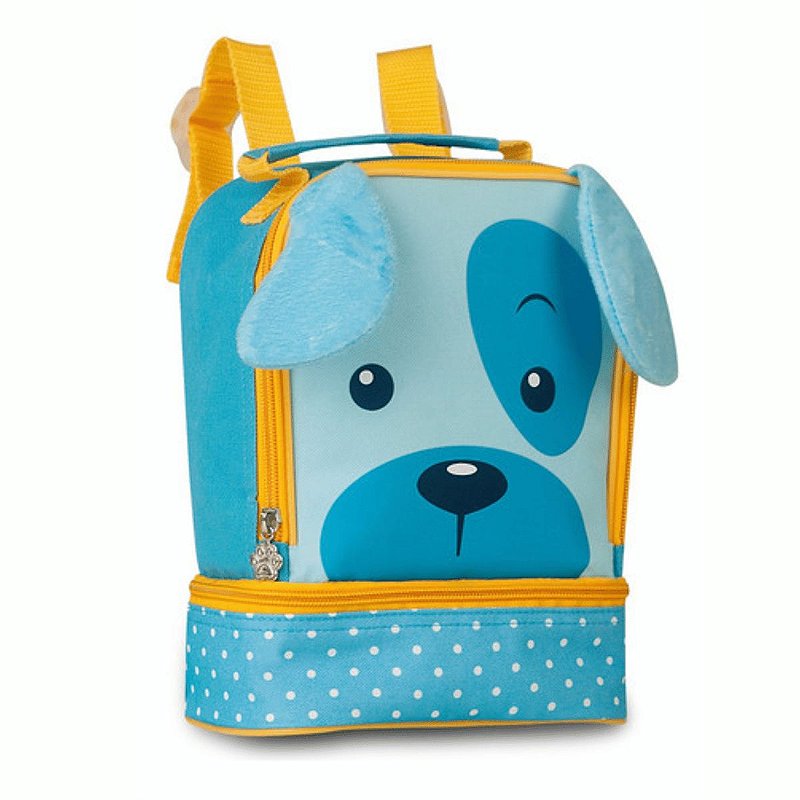 MOCHILA E LANCHEIRA TÉRMICA INFANTIL ESCOLAR CACHORRINHOS