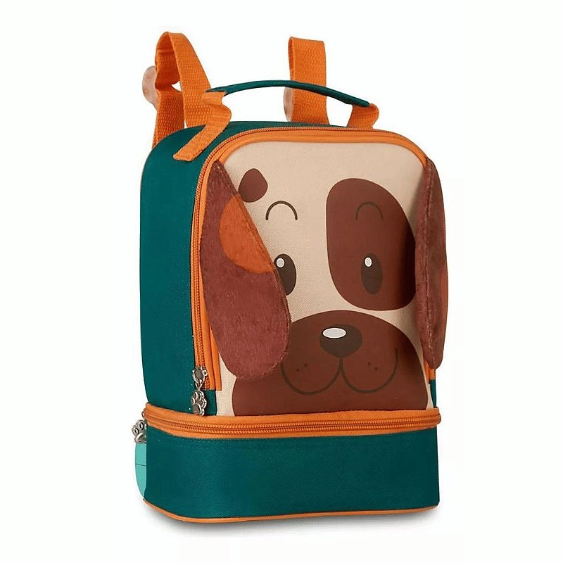 MOCHILA E LANCHEIRA TÉRMICA INFANTIL ESCOLAR CACHORRINHOS