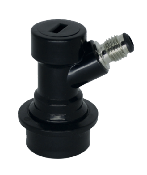 CONECTOR BALL LOCK LIQUIDO ROSCA - PRETO - Quilombos Beer Brew Shop