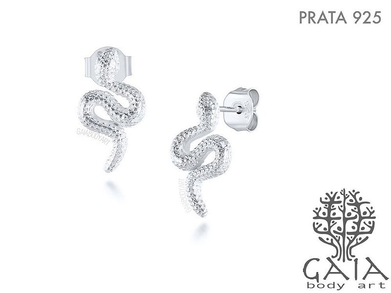 Piercing Tragus Cartilagem Cobra Prata 925