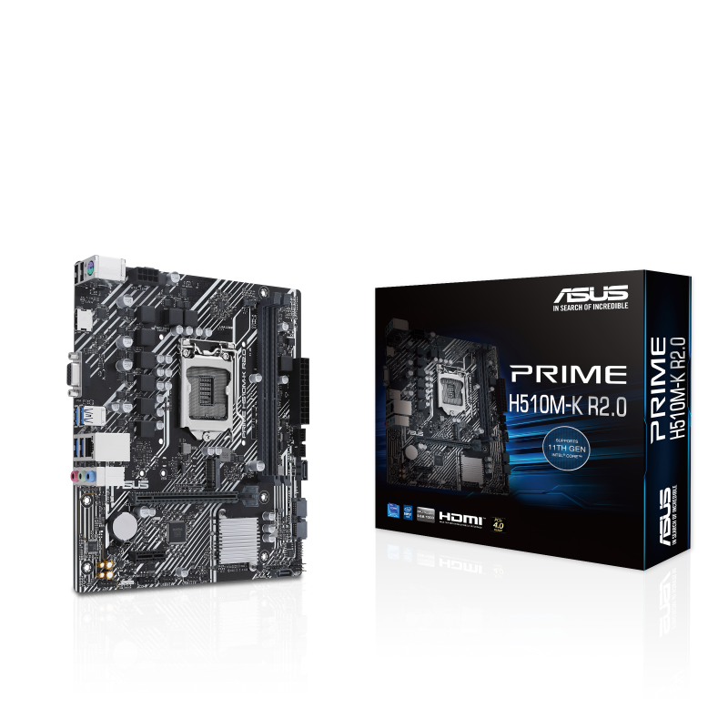 Placa Mãe ASUS PRIME H510M-K, Intel LGA 1200, mATX, DDR4 - NextPC