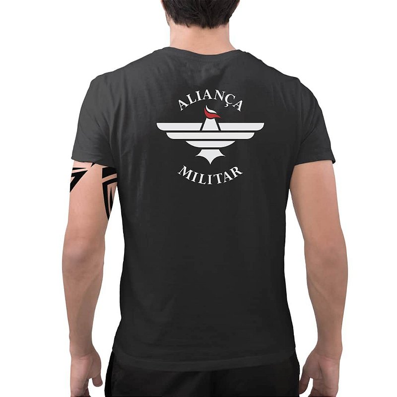 Camiseta Brazil Masculina Aliança Militar - Preta - Artigos