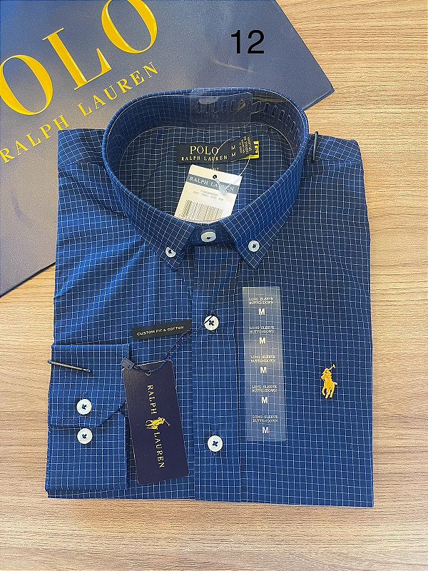 Camisa Polo Ralph Lauren Azul Escuro Xadrez luxominas