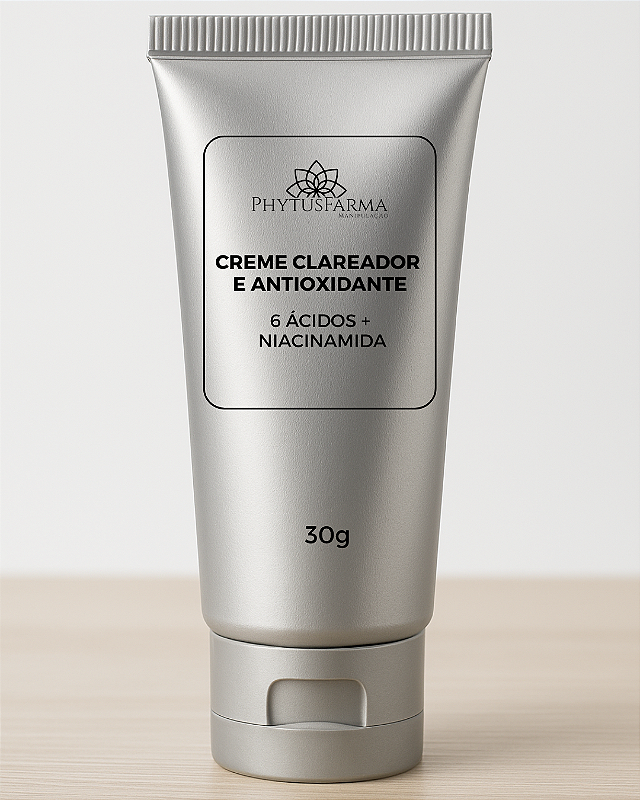 CREME CLAREADOR E ANTIOXIDANTE | CONTÉM 6 ÁCIDOS + NIACINAMIDA