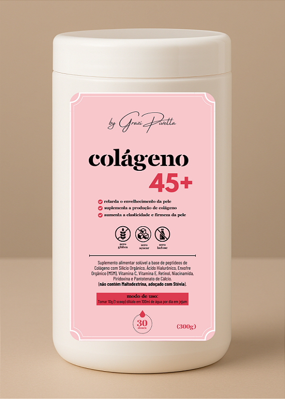COLÁGENO 45+ | ASSOCIADO A 9 ATIVOS REJUVENESCEDORES E ANTIOXIDANTES