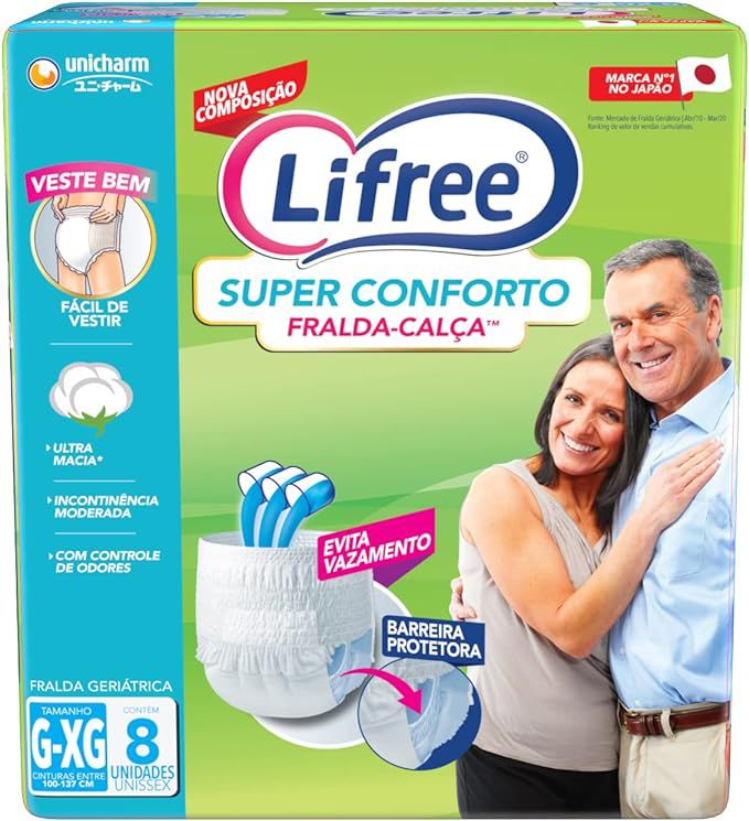 LIFREE FRALDA-CALCA SUPER CONFORTO TAM G XG C 8 - Divina Nutrição