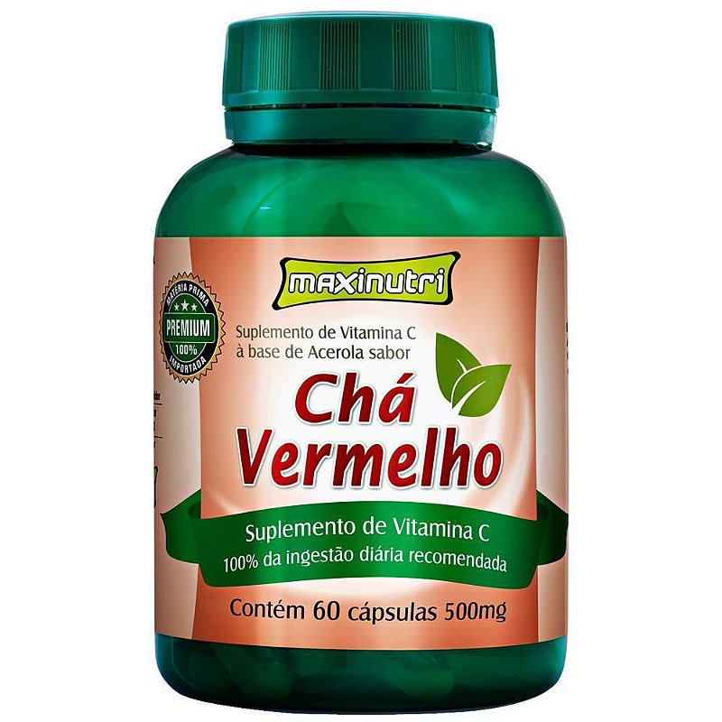 Chá Vermelho + Acerola - Maxinutri Sem Sabor - 60 cápsulas - FarmaViver
