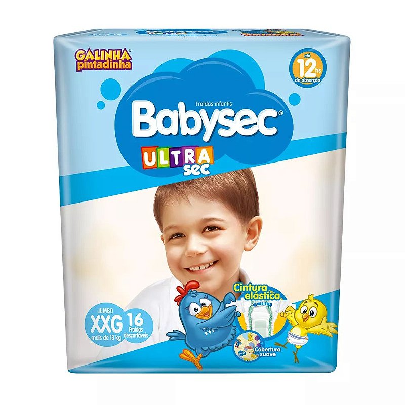 FRALDA BABYSEC ULTRAPROTECT XXG 16 Un Galinha Pintadinha FarmaViver