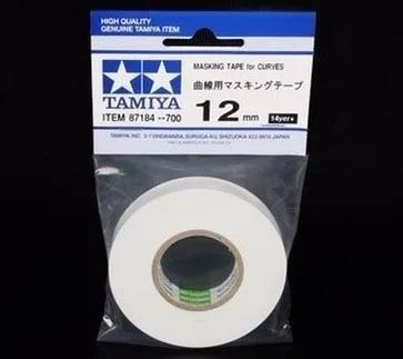 Fita adesiva para curvas (masking Tape) - 12 mm - Tamiya 87184