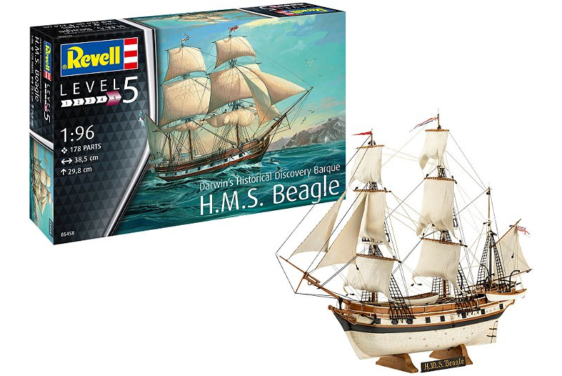 HMS Beagle Veleiro da descoberta histórica de Darwin 1/96 Revell