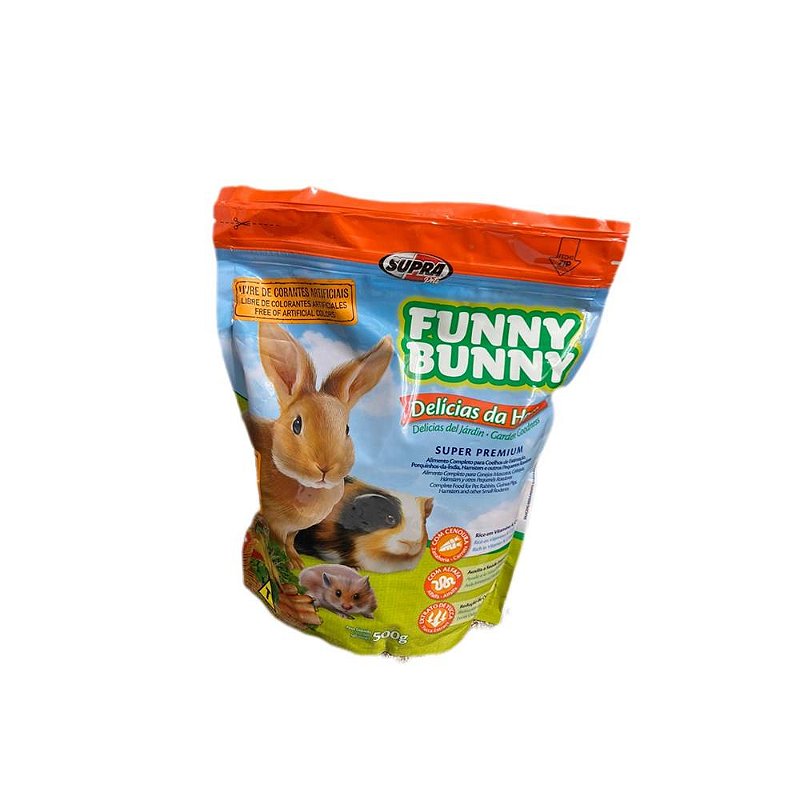 Racao Funny Bunny Delicias da Horta 500g - Agro Shop Chuí