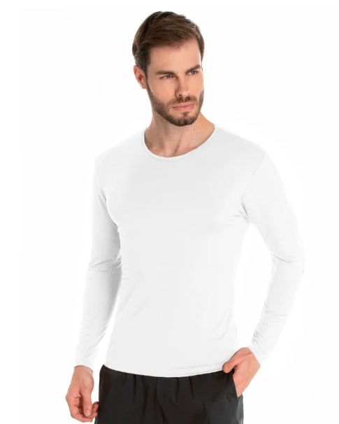 Camiseta Térmica Masculina Peluciada Branca - SULXTREME - Roupas Térmicas