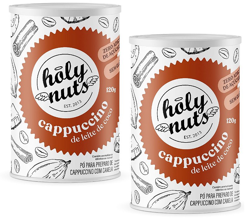 CAPPUCCINO DE LEITE DE COCO HOLY NUTS - 2 UNIDADES DE 120G CADA