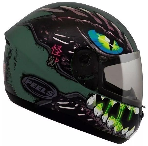 Capacete Peels Spike Zilla - Verde Militar / Preto Fosco - 7 Motos
