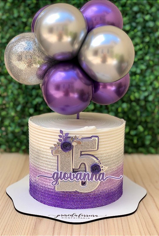 BALLON CAKE, BOLO ROXO/LILÁS