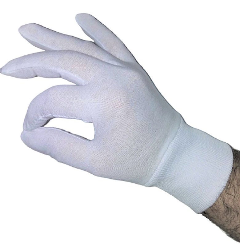 Kit 100 Prs -  Luva Algodao Antiestatica Antialergica tratamento Alergias Mao