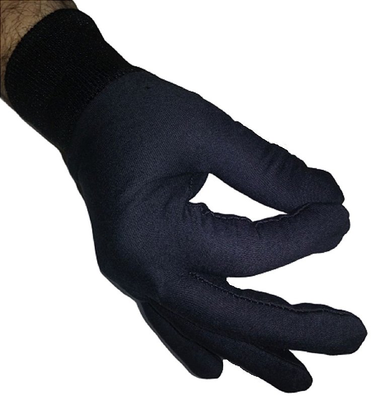 Luva Algodão Preta Kit 2 pares Antiestática Antialérgica tratamento Alergia 2Rodas