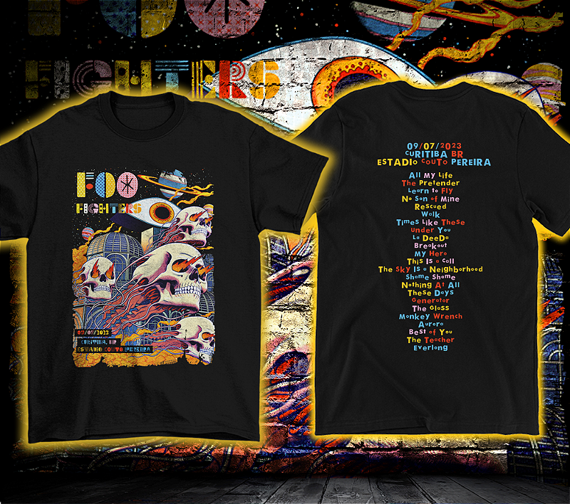 Camiseta Banda Foo Fighters The Sky Tour Brasil 2023 Bomber Rock - Outros  Moda e Acessórios - Magazine Luiza