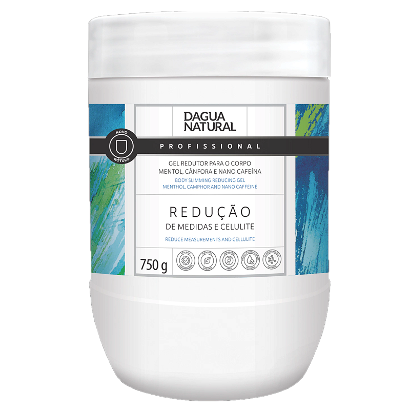 Gel Redutor Mentol Cânfora e Nano Cafeína 750g D'Agua Natural