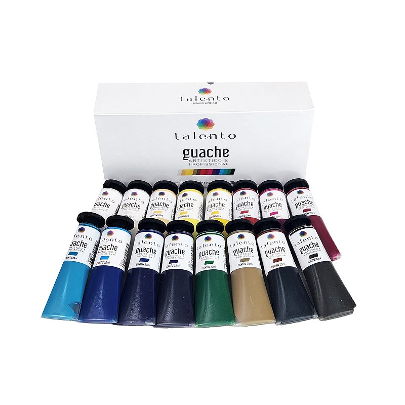 Kit Tinta Guache Artístico & Profissional com 16 cores - Loja oficial Daiara