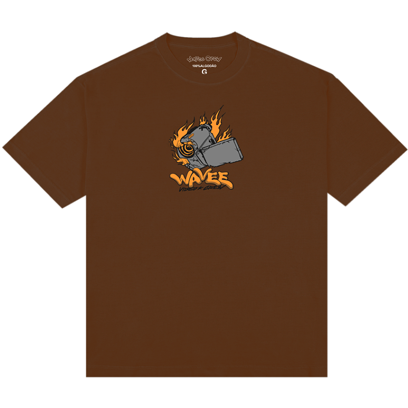 Video crew T-shirt marrom