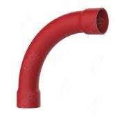 Curva 90 Lisa com Bolsa 3/4 Vermelha para sistemas de incêndio